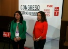 Esther Peña e Iratxe García en el Congreso Provincial del PSOE.